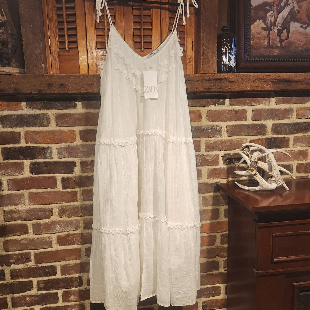 ZARA 100% Cotton Maxi Sundress